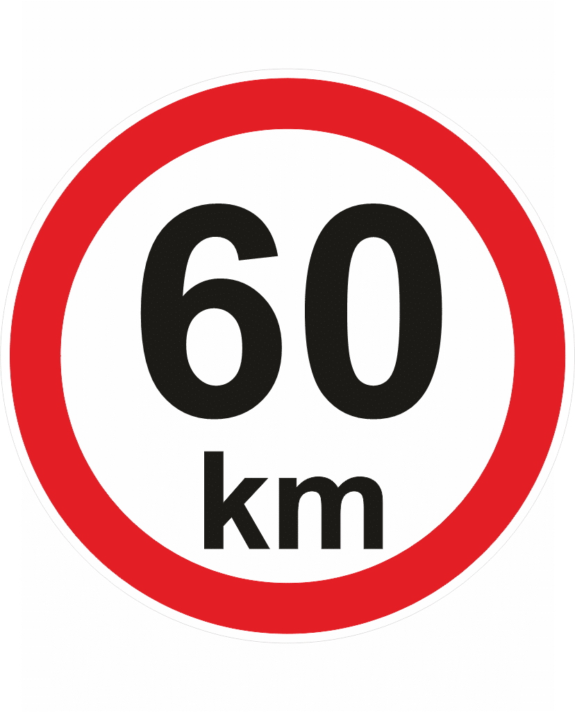 nejvyšší rychlost 60 Nejvyšší povolená rychlost - 60 km - Obrázek 1