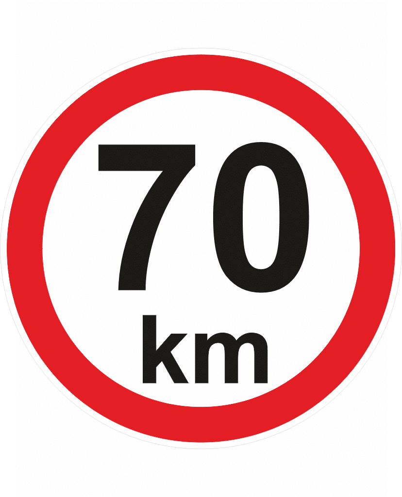 nejvyšší rychlost 70 Nejvyšší povolená rychlost - 70 km - Obrázek 1