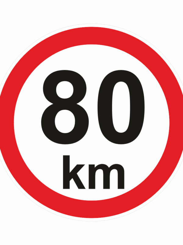 Nejvyšší povolená rychlost - 80 km