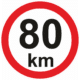 Nejvyšší povolená rychlost - 80 km