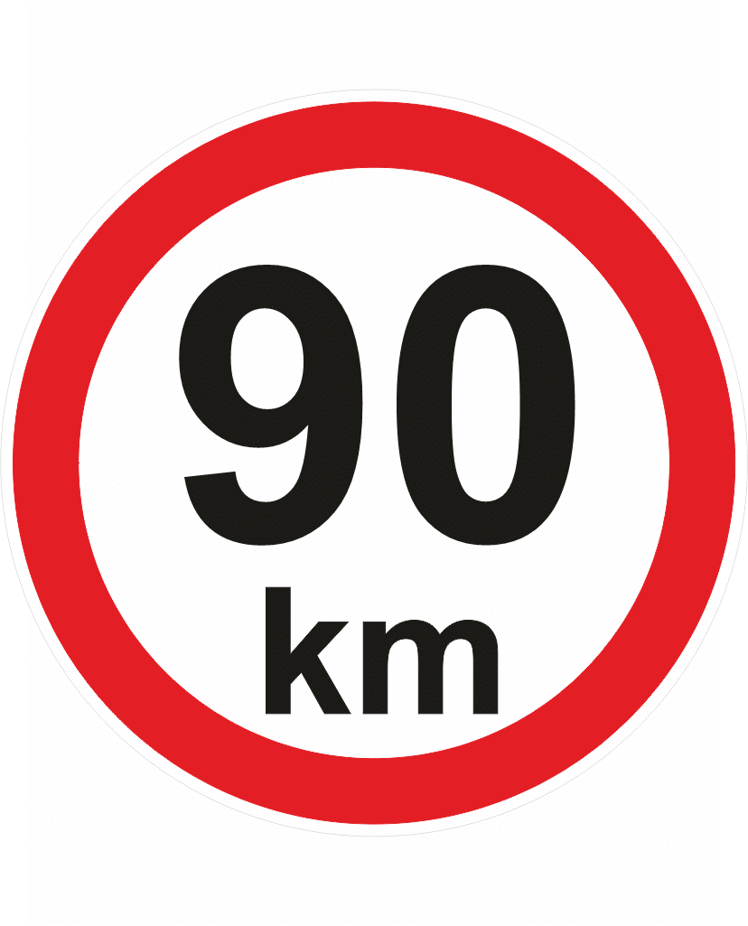 nejvyšší rychlost 90 Nejvyšší povolená rychlost - 90 km - Obrázek 1