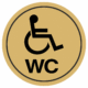 Značení budov, prostorů a vstupů - Označení místnosti (Piktogramy): WC Vozíčkáři (Zlatá, Kruh)