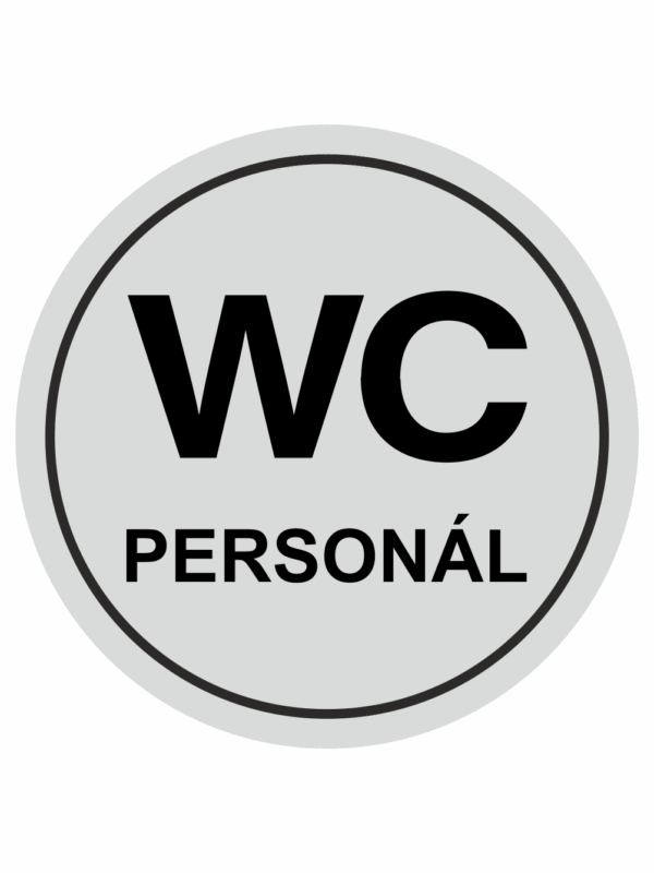Značení budov, prostorů a vstupů - Označení místnosti (Piktogramy): WC Personál (Stříbrná, Kruh)