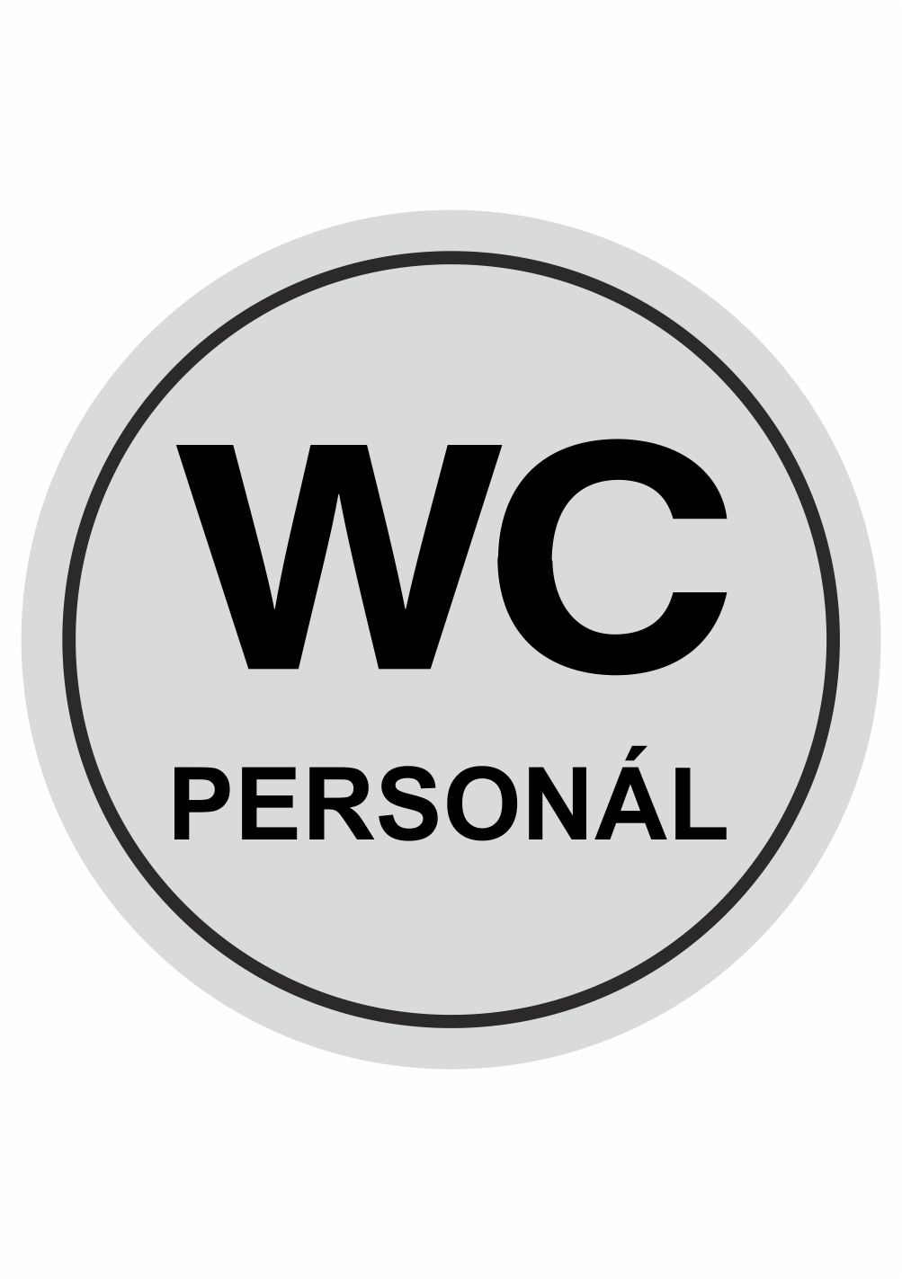 pict106 Značení budov, prostorů a vstupů - Označení místnosti (Piktogramy): WC Personál (Stříbrná, Kruh)