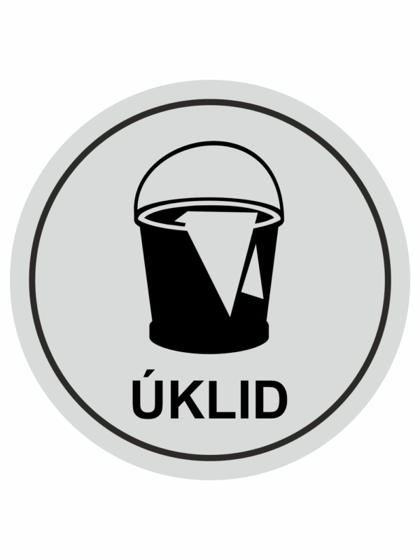 Značení budov, prostorů a vstupů - Označení místnosti (Piktogramy): Úklid (Stříbrná, Kruh)