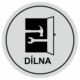 Značení budov, prostorů a vstupů - Označení místnosti (Piktogramy): Dílna (Stříbrná, Kruh)