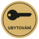 Značení budov, prostorů a vstupů - Označení místnosti (Piktogramy): Ubytování (Zlatá, Kruh)