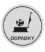 Značení budov, prostorů a vstupů - Označení místnosti (Piktogramy): Odpadky (Stříbrná, Kruh)