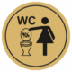 Značení budov, prostorů a vstupů - Označení místnosti (Piktogramy): Nevhazujte odpadky do WC (Zlatá, Kruh)