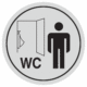 Značení budov, prostorů a vstupů - Označení místnosti (Piktogramy): WC Muži pisoár (Stříbrná, Kruh)