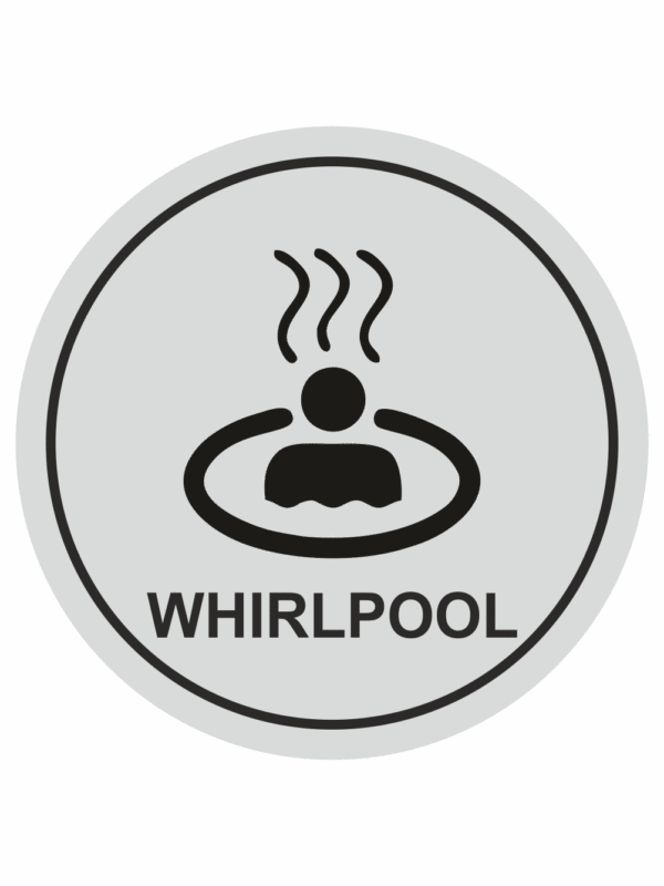 Značení budov, prostorů a vstupů - Označení místnosti (Piktogramy): Whirlpool (Stříbrná, Kruh)