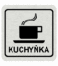 Značení budov, prostorů a vstupů - Označení místnosti (Piktogramy): Kuchyňka (Stříbrná, Čtverec)