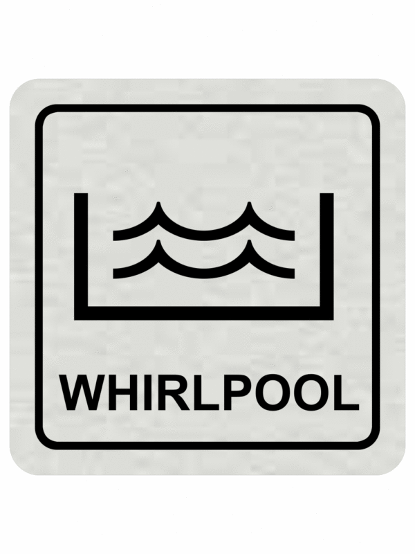 Značenie budov a pristor - Hliníkové piktogramy: Whirlpool (Text+Symbol)
