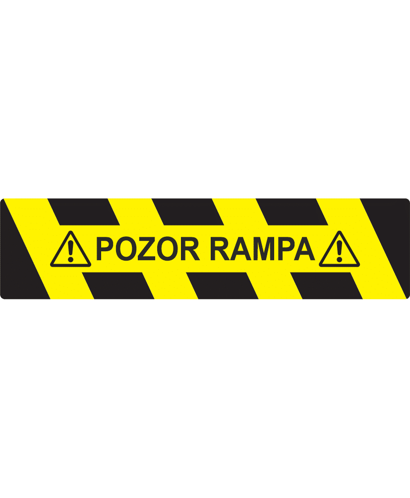 podlahové nápisy pzn004 Podlahový nápis POZOR RAMPA - Obrázek 1
