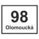 Značení budov - Značení ulic a domů: Číslo orientační (Bílé s černým písmem)