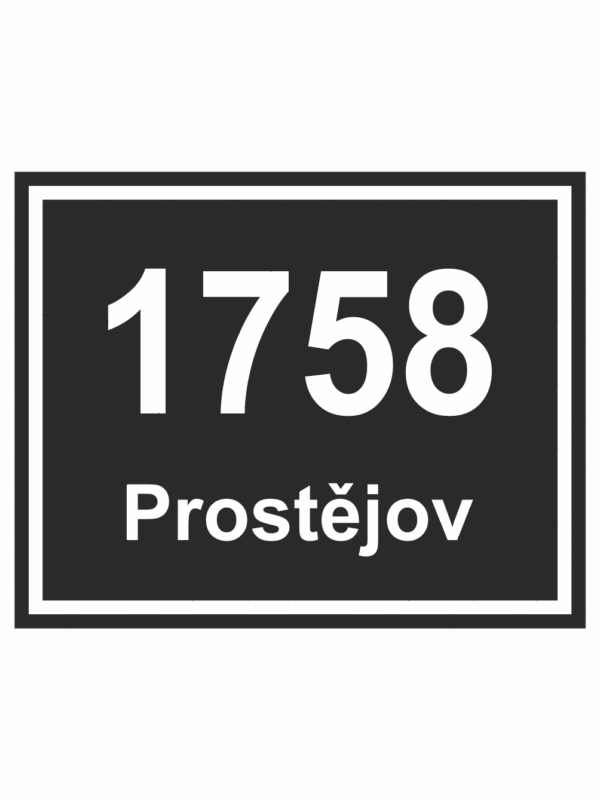 Značení budov - Značení ulic a domů: Číslo popisné (Prostějov, Černá)