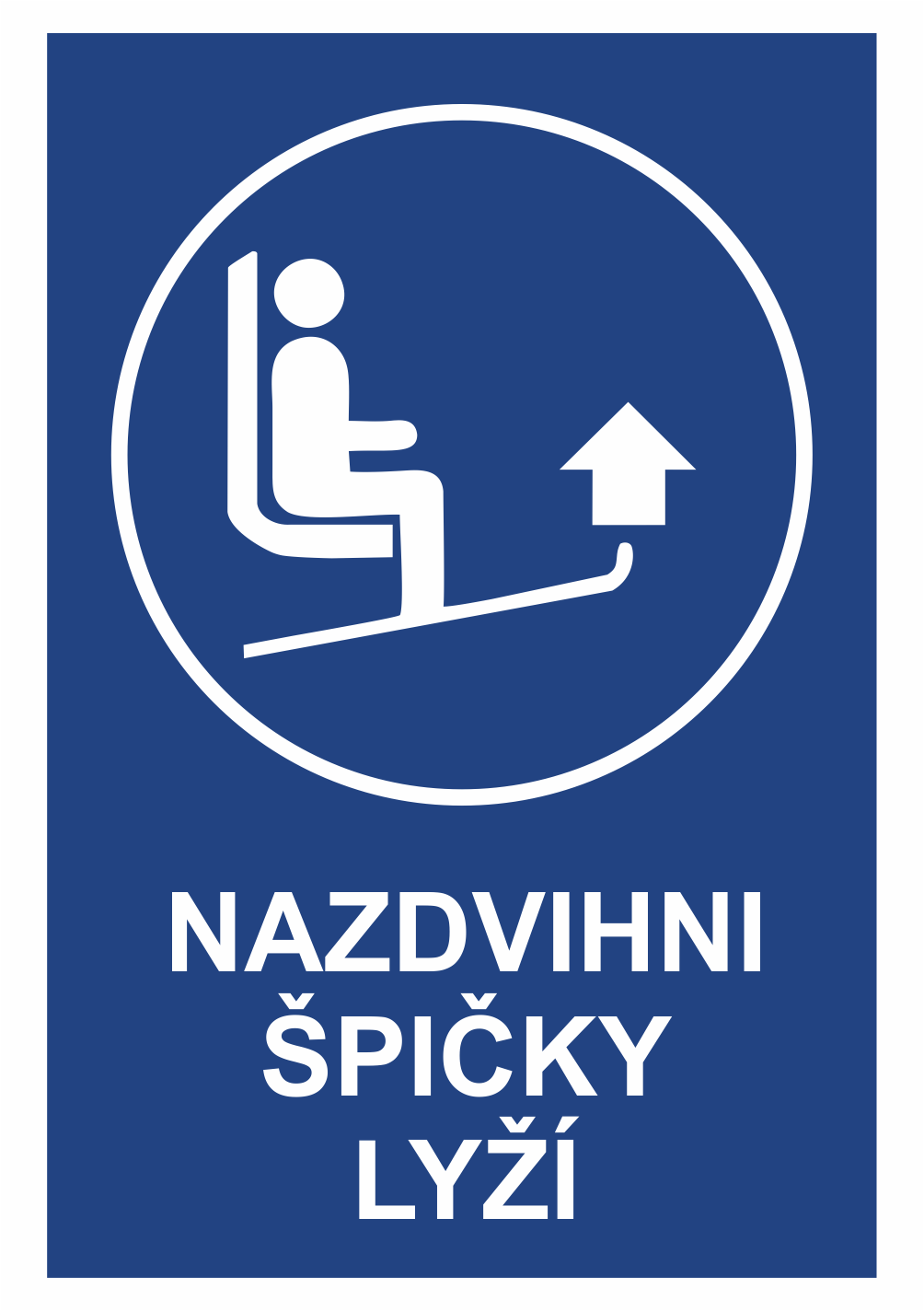 zim016 Značení budov - Označení zimních středisek a rezortů: "Nazdvihni špičky lyží"