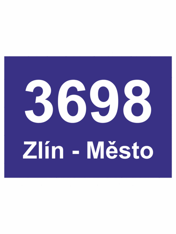 Značení budov - Značení ulic a domů: Číslo popisné (Zlín, Modré)