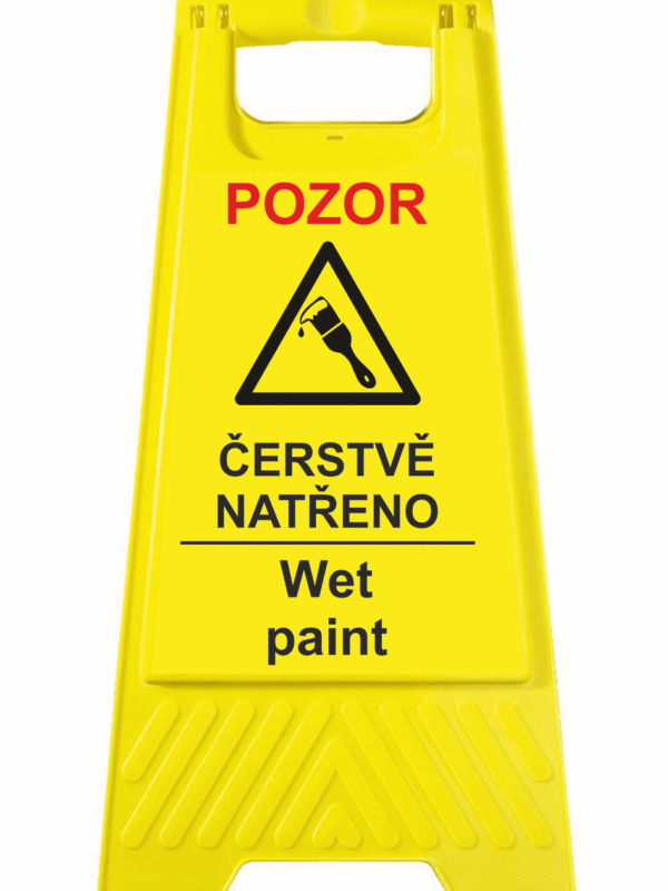 Podlahové pásky a značky - Výstražné tabule: "Pozor / Čerstvě natřeno / Wet paint"