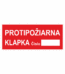 Požární bezpečnostní textová tabulka: "Protipožární klapka"