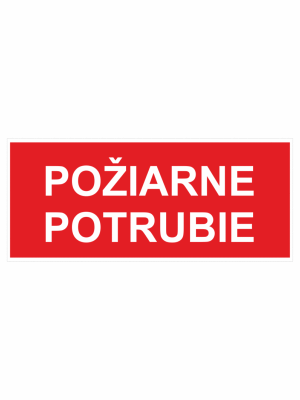 Bezpečnostné požiarne značky - Textová značka: Požiarne potrubie
