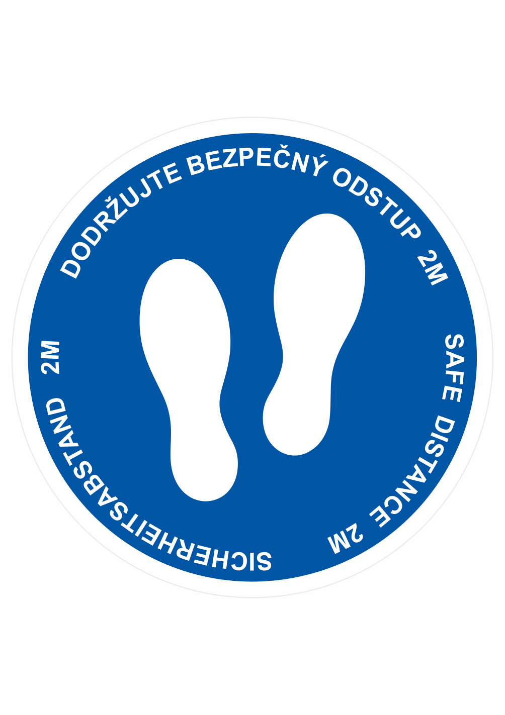 3341300 PROSÍM DODRŽUJTE ODSTUP 2M (CZ, ENG, DE) - modrá - Obrázek 1