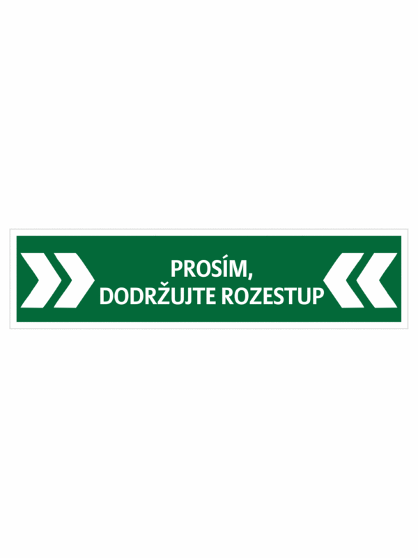 Prosím dodržujte rozestup - šipky z
