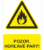 Bezpečnostné značky výstražné - Výstražná značka s textom: Pozor, horľavé pary!