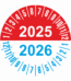 Kontrolné a kalibračné značení - Koliesko na 2 roky: Štítok 2025/2026 (Červenomodré)