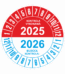 Kontrolné a kalibračné značení - Koliesko na 2 roky: Kontrola vykonaná 2025 / Budúca kontrola 2026 (červenomodré)