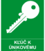 Bezpečnostné značky záchranné - text + symbol: Kľúč k únikovému východu