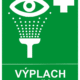 Bezpečnostné značky záchranné - text + symbol: Výplach očí