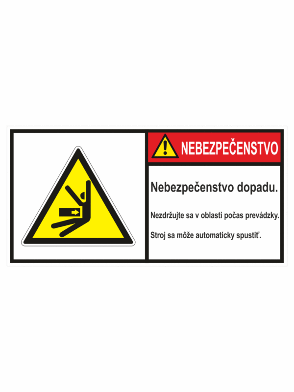 Značenie stojov - Značenie podľa ISO 3864: Nebezpečenstvo / Nebezpečenstvo dopadu