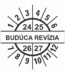 Kontrolné a kalibračné značení - Koliesko na 4 roky: Štítok Budúca revízia 24/25/26/27 (Čierné)