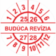 Kontrolné a kalibračné značení - Koliesko na 4 roky: Štítok Budúca revízia 25/26/27/28 (Červené)