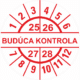 Kontrolné a kalibračné značení - Koliesko na 4 roky: Štítok Budúca kontrola 25/26/27/28 (Červený)