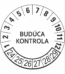 Kontrolné a kalibračné značení - Koliesko na 6 rokov: Budúca kontrola 23/24/25/26/27/28 (Oranžové)