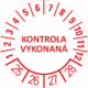 Kontrolné a kalibračné značení - Koliesko na 4 roky: Kontrola vykonaná 25/26/27/28 (Červené)