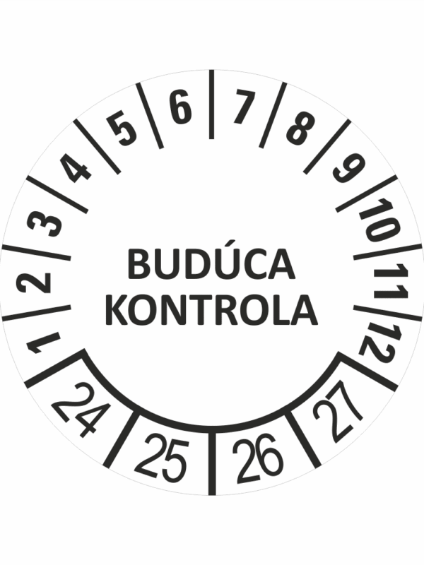 Kontrolné a kalibračné značení - Koliesko na 4 roky: Budúca kontrola 2024/25/26/27 (Čierné)