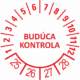 Kontrolné a kalibračné značení - Koliesko na 4 roky: Budúca kontrola 2025/26/27/28 (Červené)