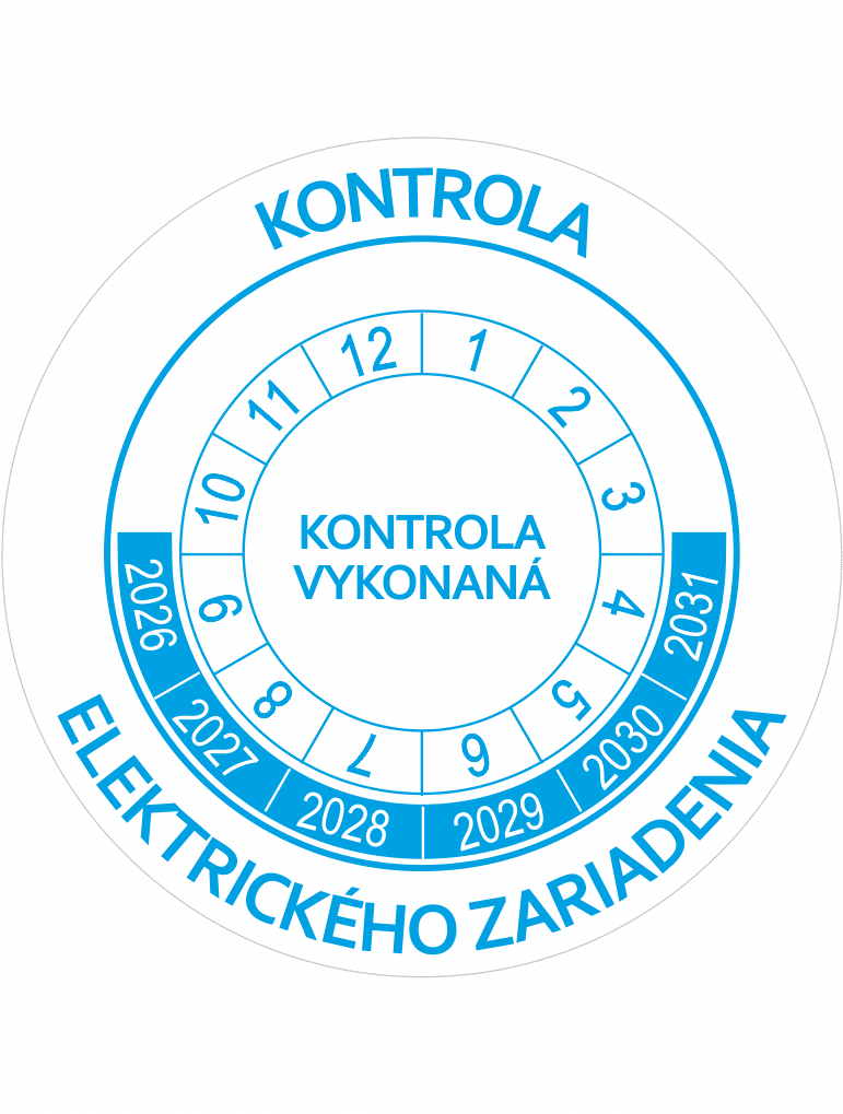 191955-26 Kontrolné a kalibračné značení - Koliesko na 6 rokov: Kontrola elektrického zariadenia / Kontrola vykonaná 2026-2031 (Modré)