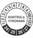 Kontrolné a kalibračné značení - Koliesko na 4 roky: Kontrola vykonaná 2024/25/26/27 (Čierné)