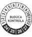 Kontrolné a kalibračné značení - Koliesko na 4 roky: Budúca kontrola 2024/25/26/27 (Čierné)
