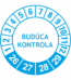 Kontrolné a kalibračné značení - Koliesko na 4 roky: Budúca kontrola 2026/27/28/29 (Modré)