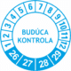 Kontrolné a kalibračné značení - Koliesko na 4 roky: Budúca kontrola 2026/27/28/29 (Modré)