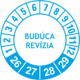 Kontrolné a kalibračné značení - Koliesko na 4 roky: Budúca revízia 26/27/28/29 (Modré)