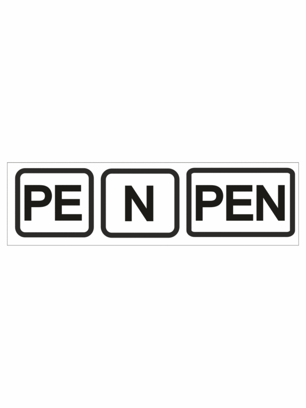 Elektro značenie - Symboly a aršíky: PE/N/PEN (biela)