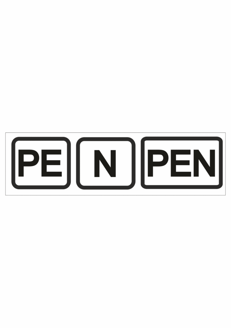 Elektro značenie - Symboly a aršíky: PE/N/PEN (biela)