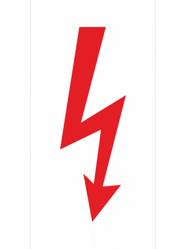 Elektro značenie - Symboly a aršíky: Blesk červený