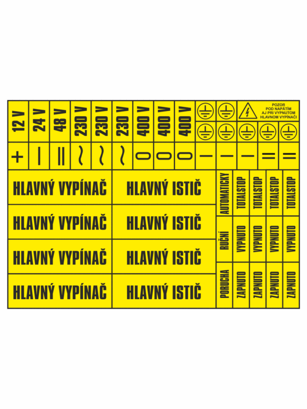 Elektro značenie - Symboly a aršíky: Kombinovaný arch